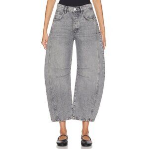 We The Free Good Luck Mid Rise Barrel Jeans Falcon Grey